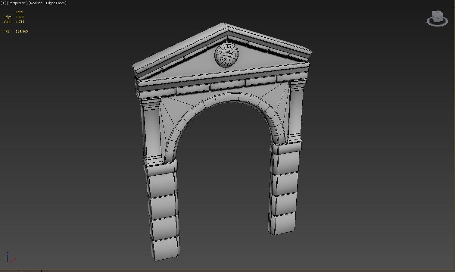 Roman Gate Arc Low-poly 3D model_6