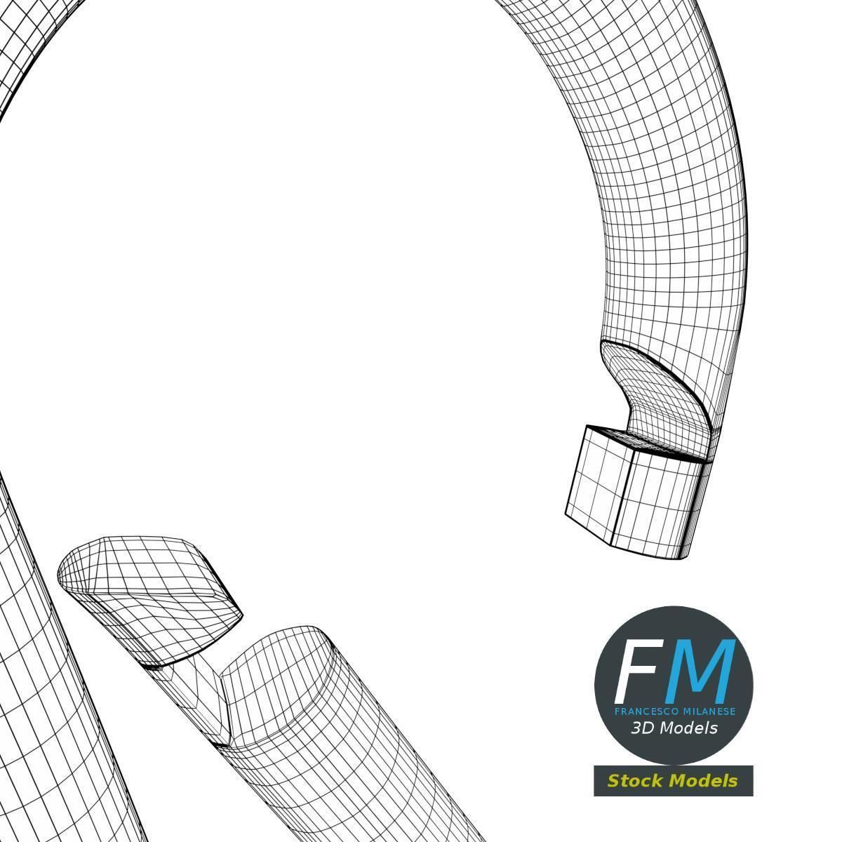 Carabiner cable clip 3D model_7