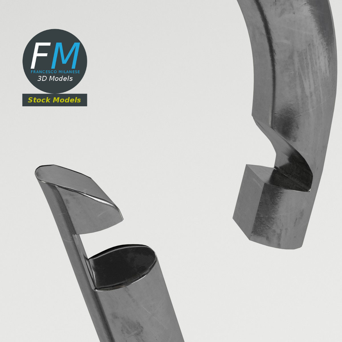 Carabiner cable clip 3D model_3