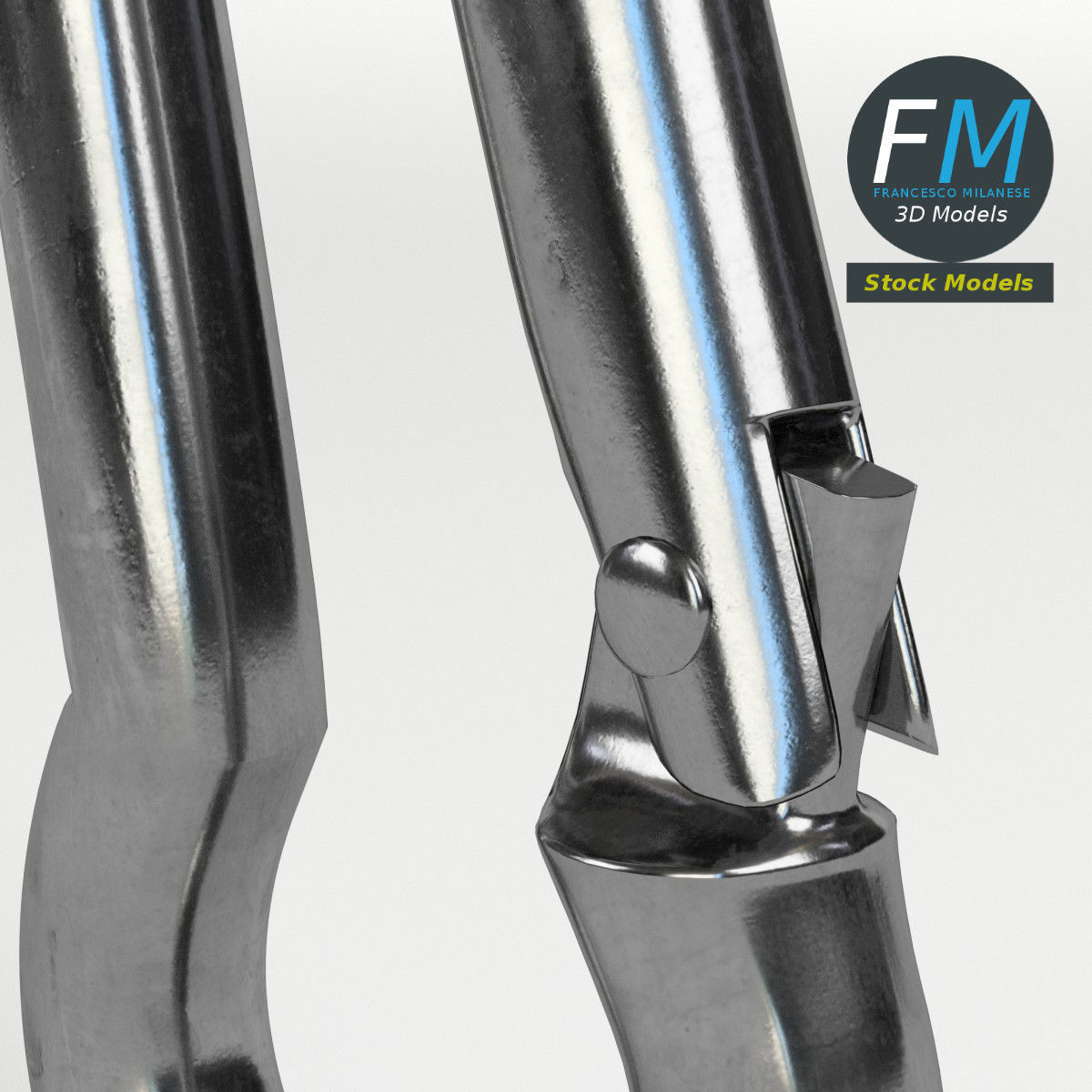 Carabiner cable clip 3D model_4