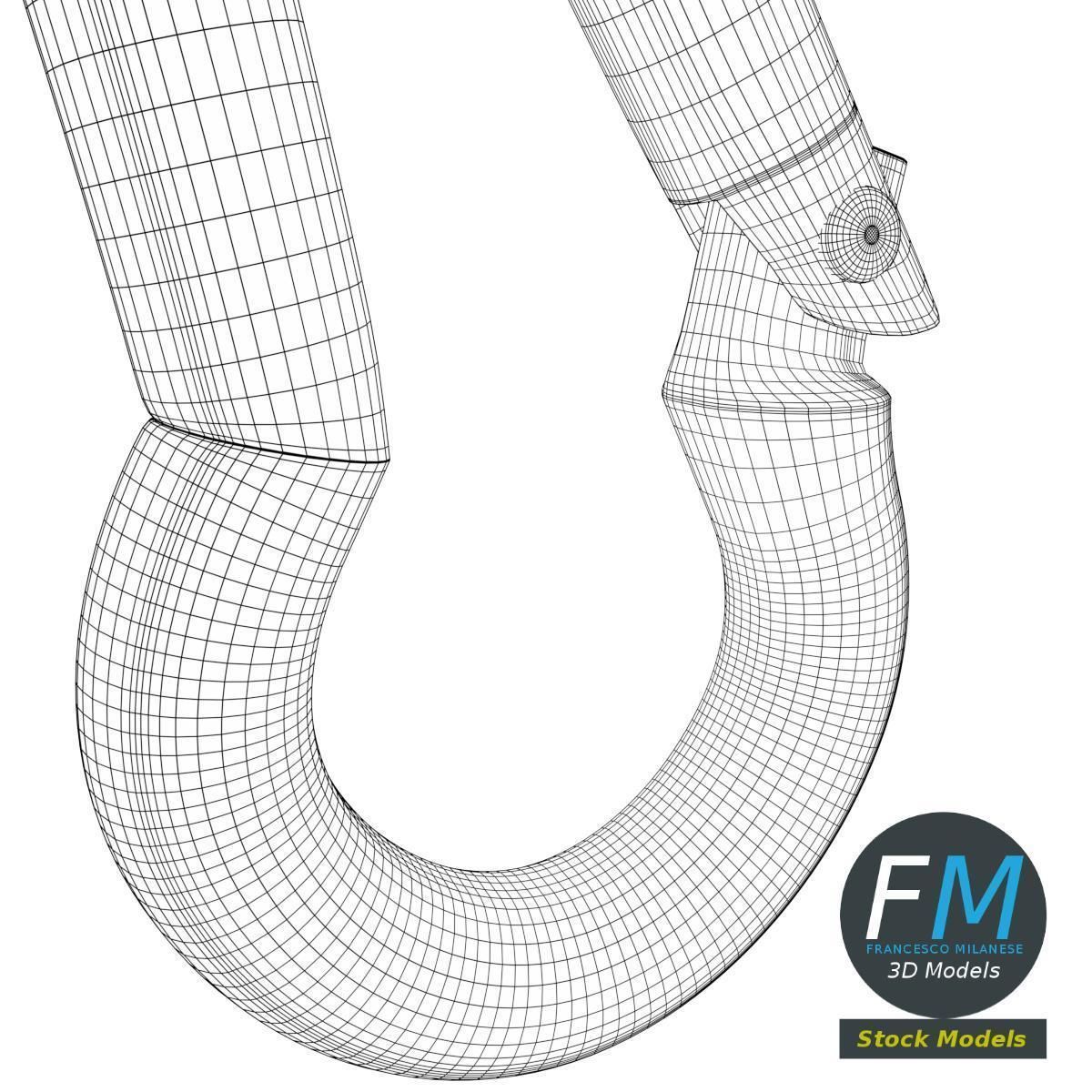 Carabiner cable clip 3D model_8