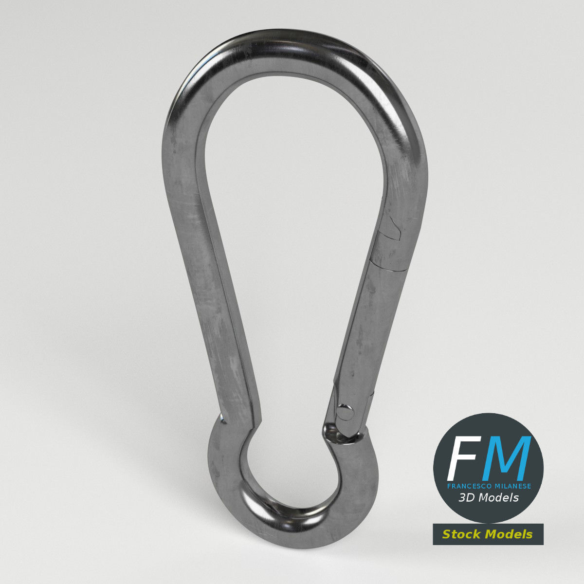 Carabiner cable clip 3D model_2