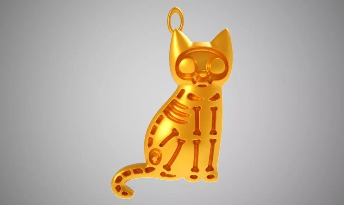 Crazy Cat Necklace 3D print model_0