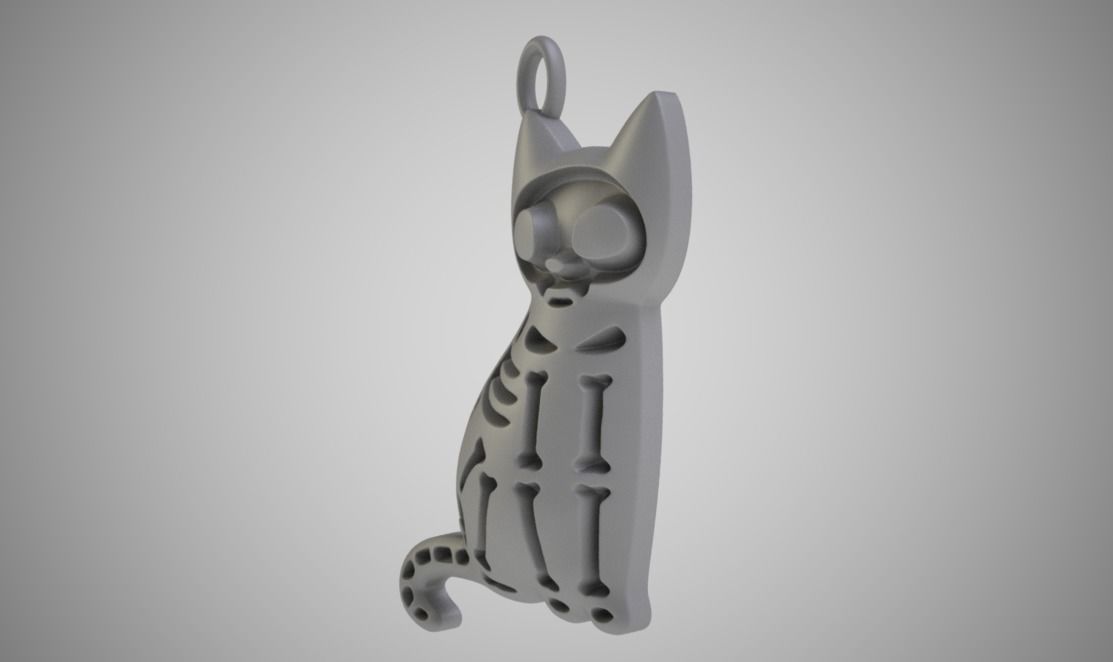 Crazy Cat Necklace 3D print model_2