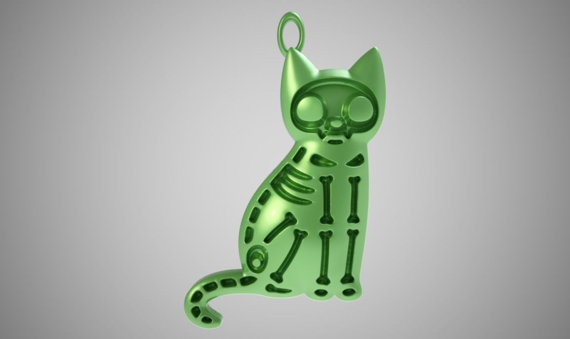 Crazy Cat Necklace 3D print model_7