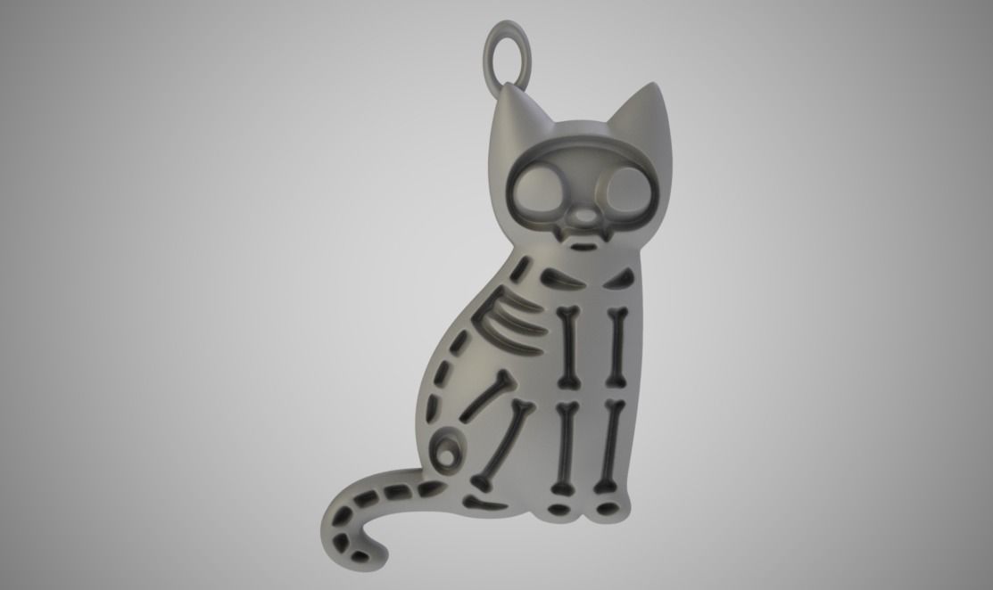 Crazy Cat Necklace 3D print model_1