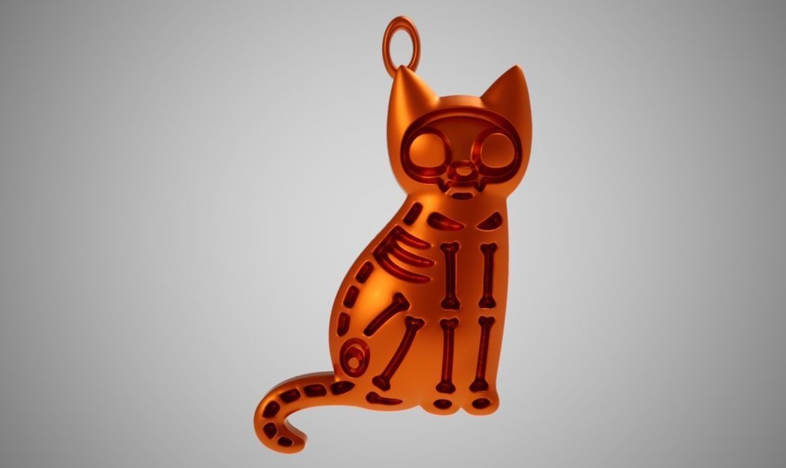 Crazy Cat Necklace 3D print model_5