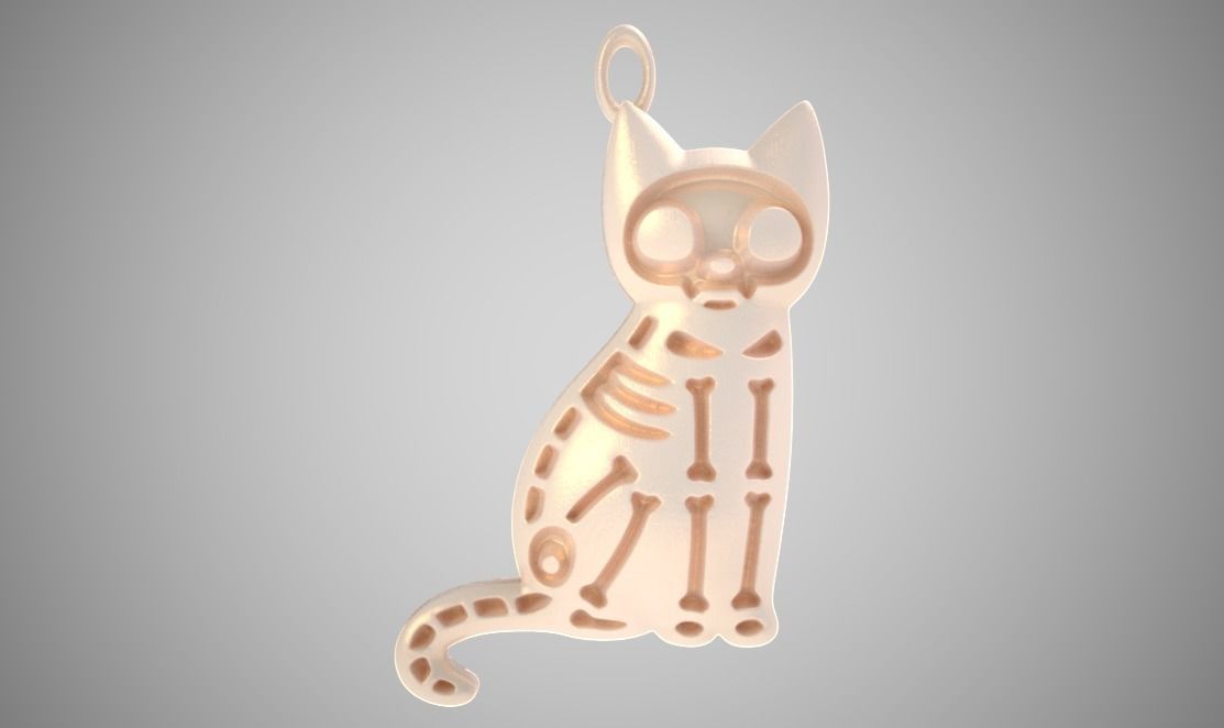 Crazy Cat Necklace 3D print model_4