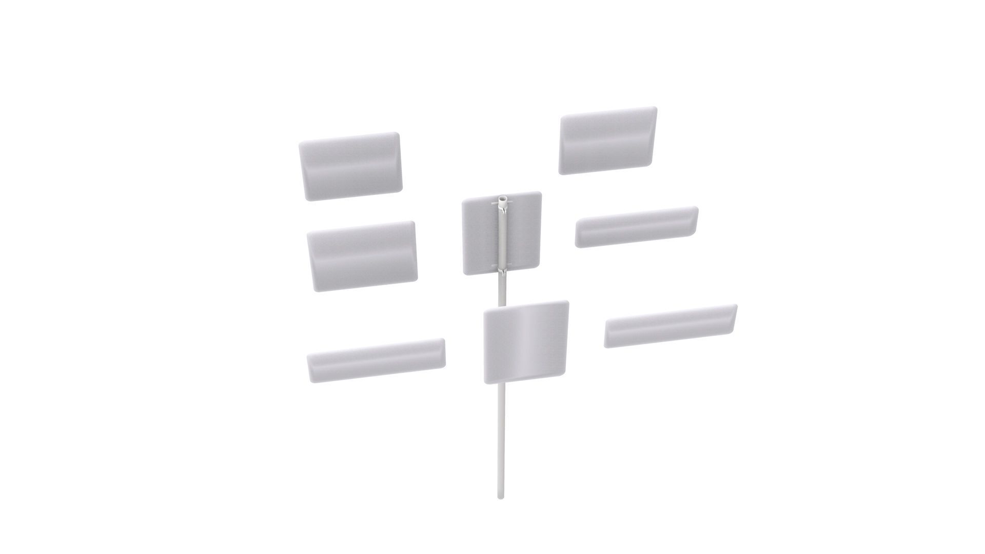 Road Sign US R6 Series One Way And Divided Highway 3D model_18