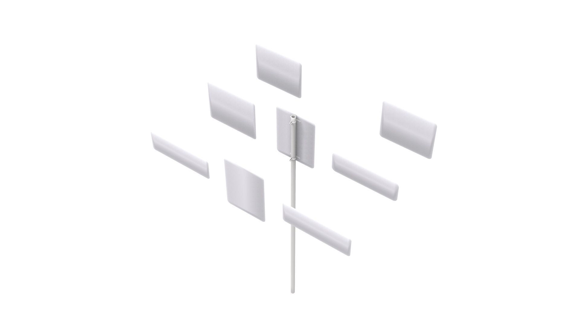 Road Sign US R6 Series One Way And Divided Highway 3D model_24