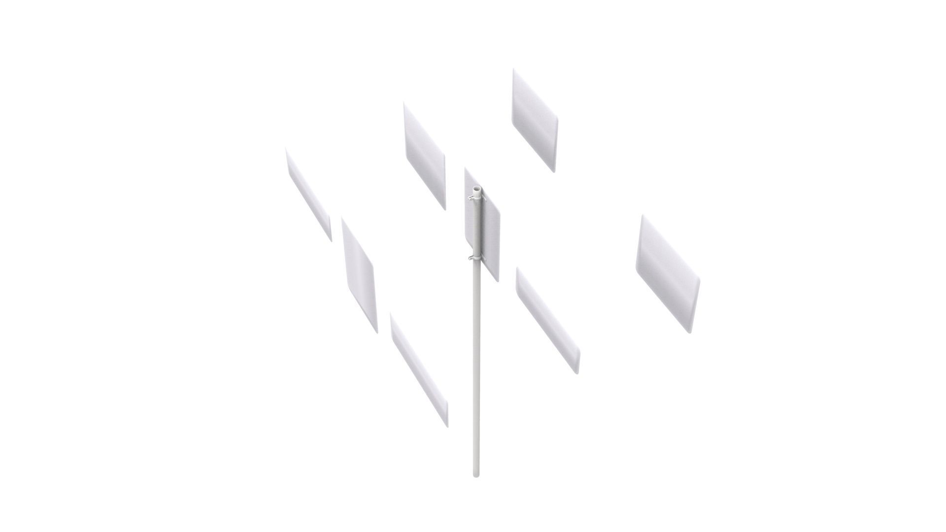 Road Sign US R6 Series One Way And Divided Highway 3D model_27