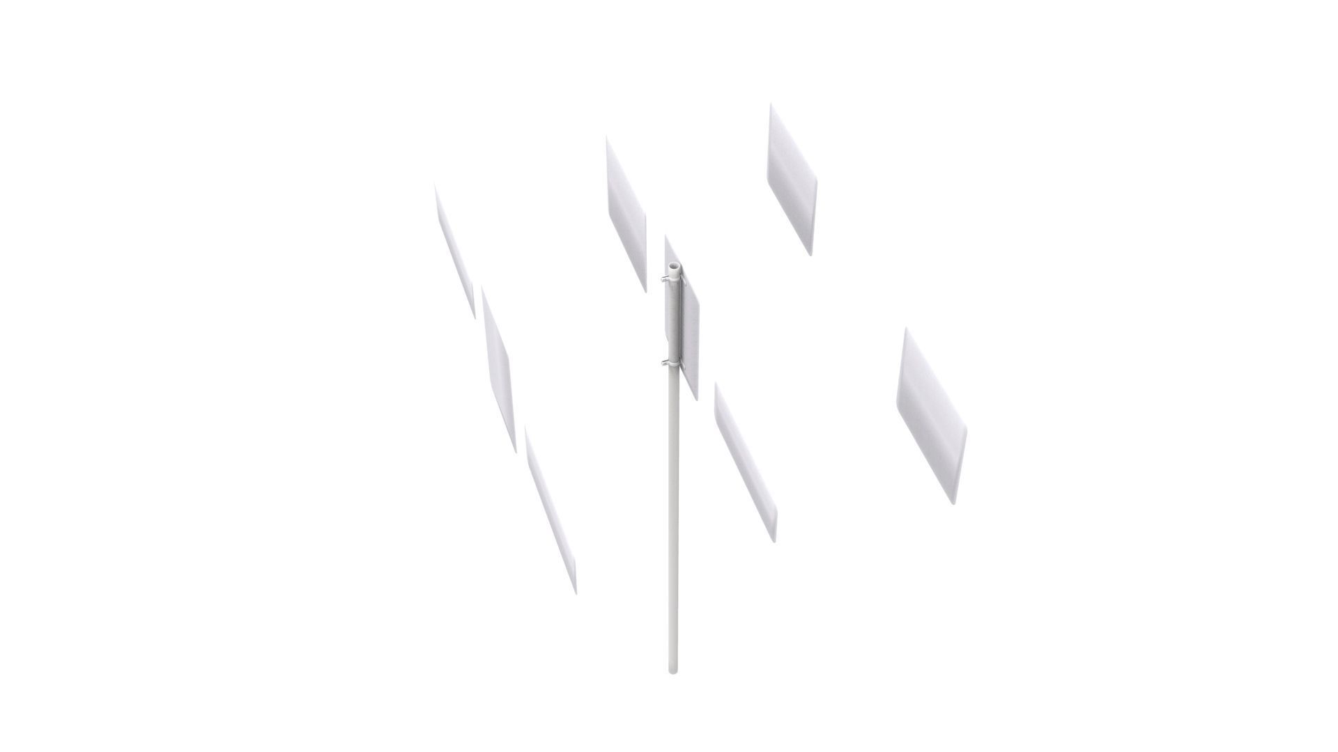 Road Sign US R6 Series One Way And Divided Highway 3D model_28
