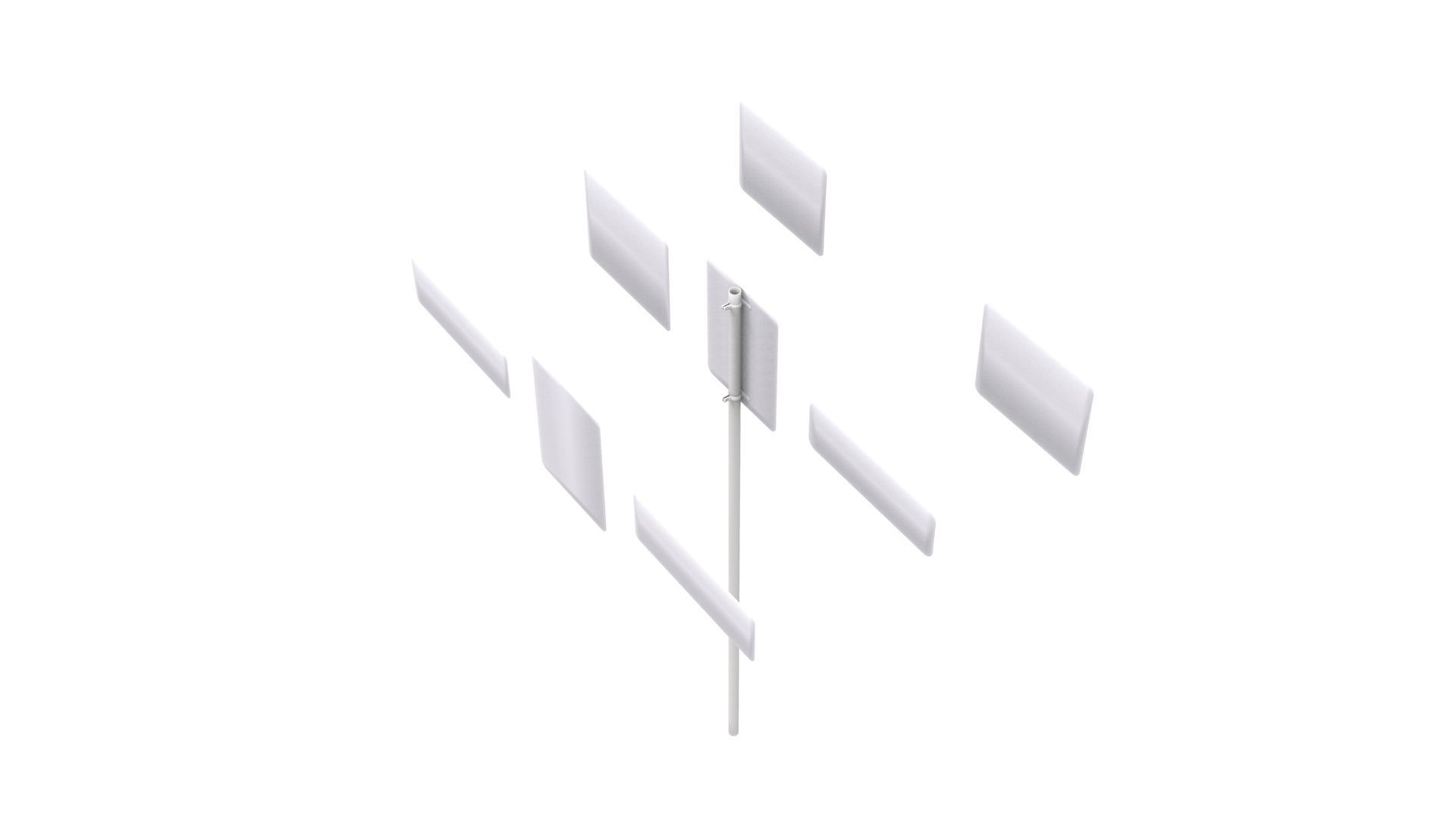 Road Sign US R6 Series One Way And Divided Highway 3D model_26