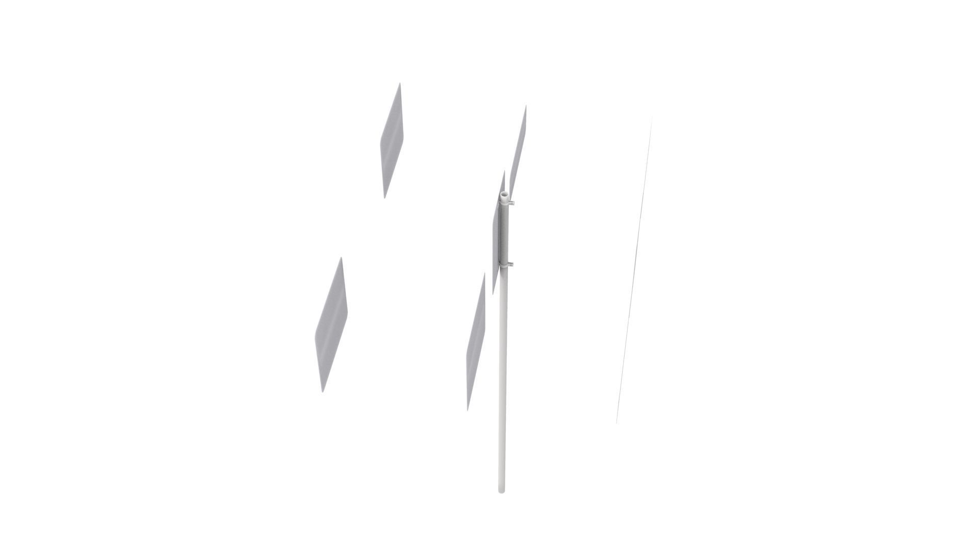 Road Sign US R6 Series One Way And Divided Highway 3D model_9