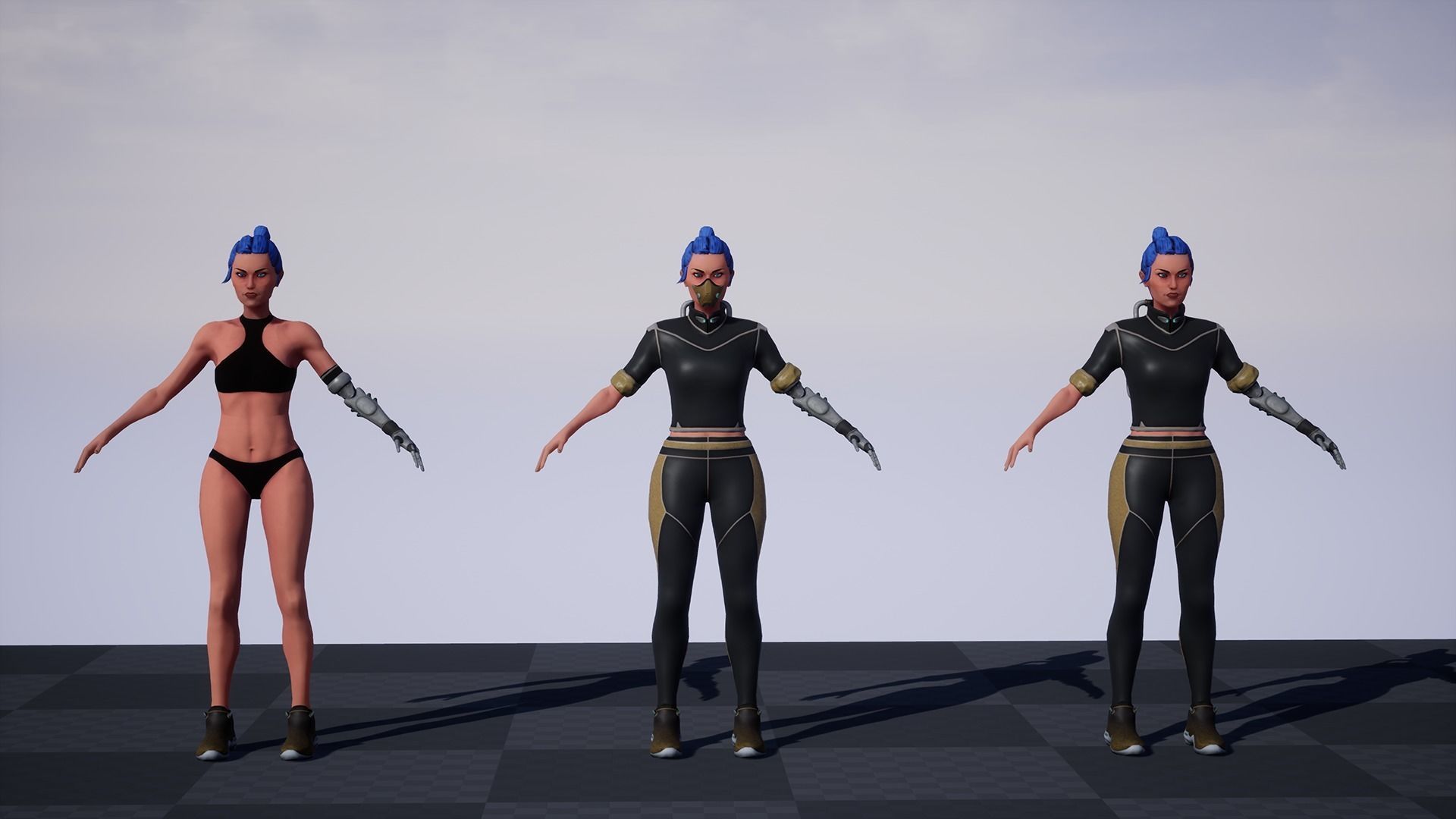 Sci-fi Girl Character Low-poly 3D model_4