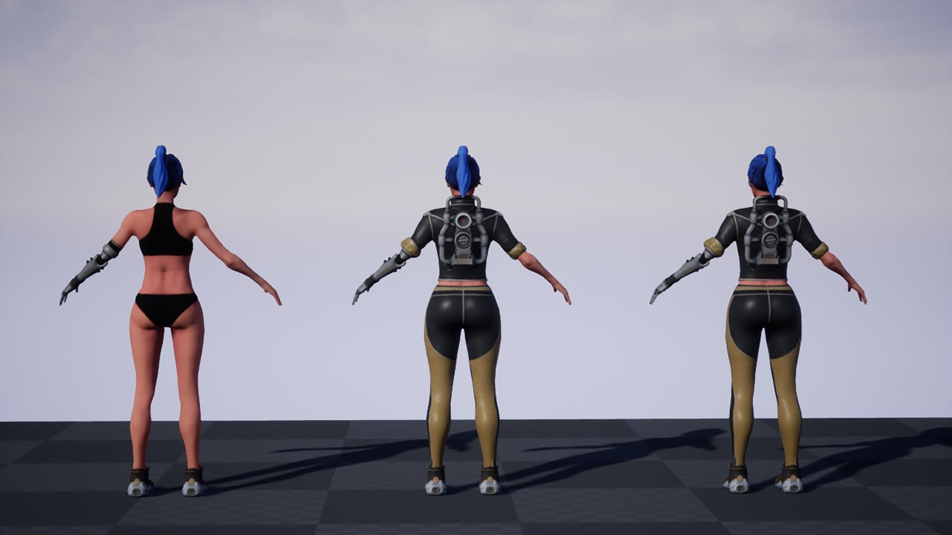 Sci-fi Girl Character Low-poly 3D model_3