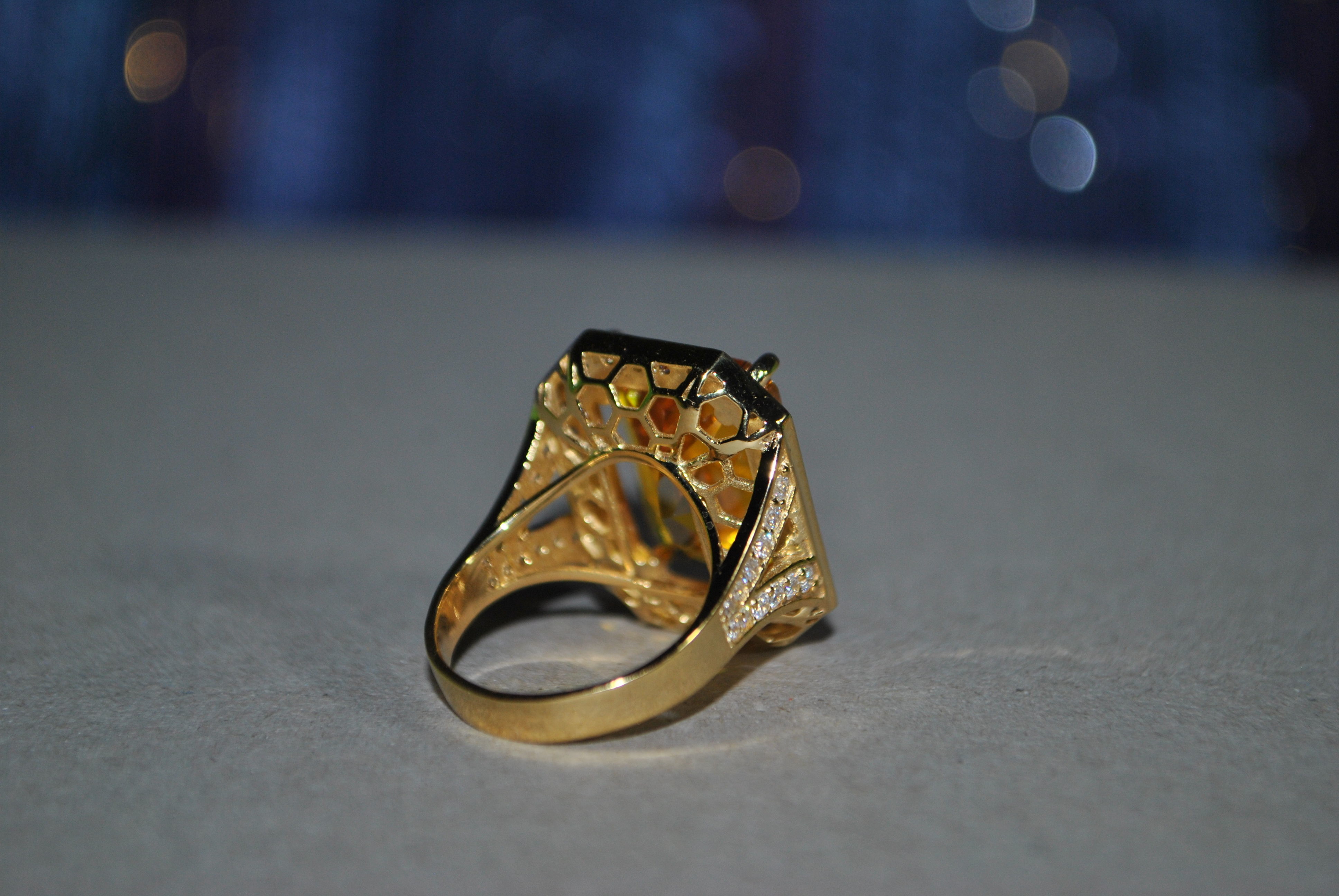 Gold set - ring and earring 3D print model_1