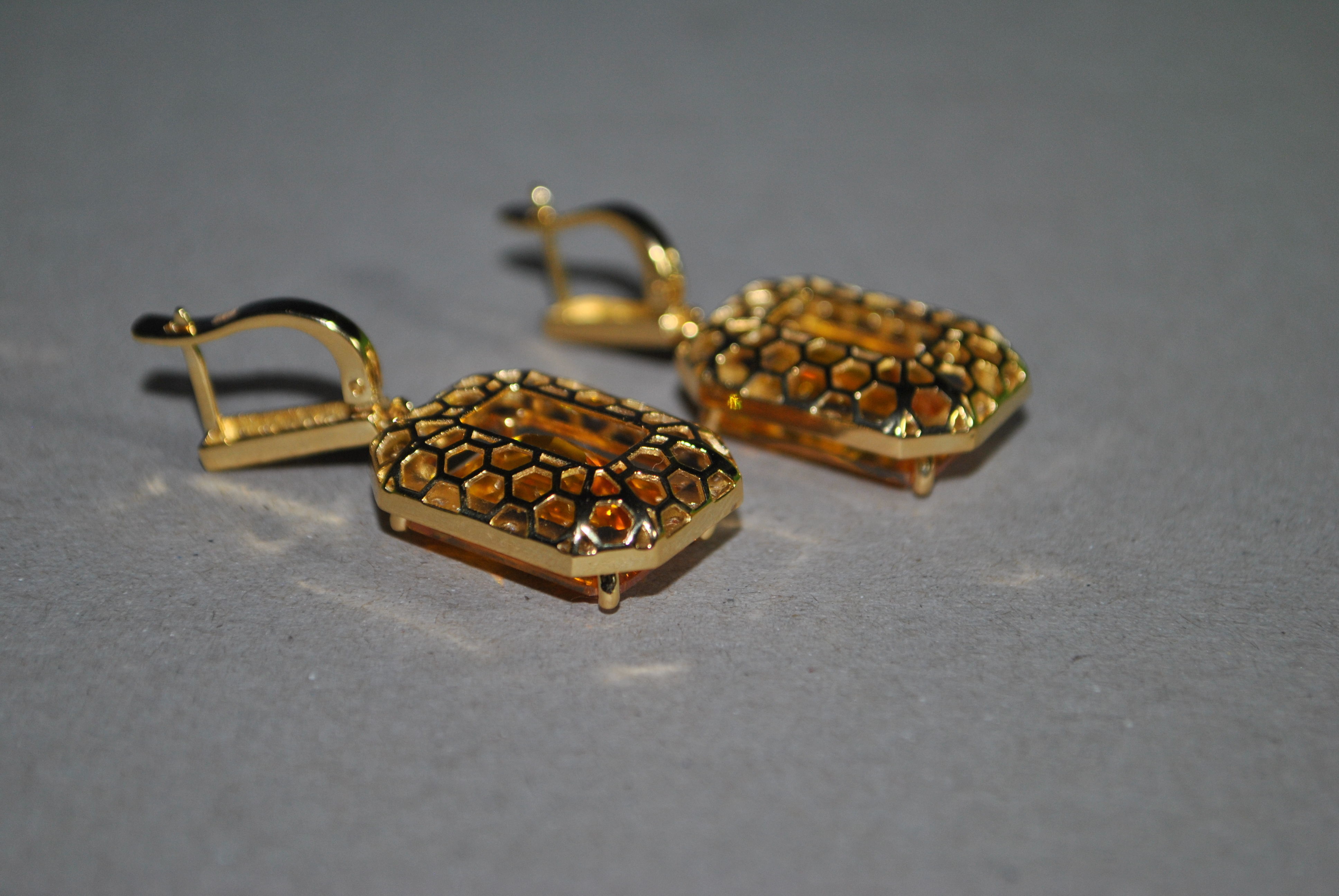 Gold set - ring and earring 3D print model_4