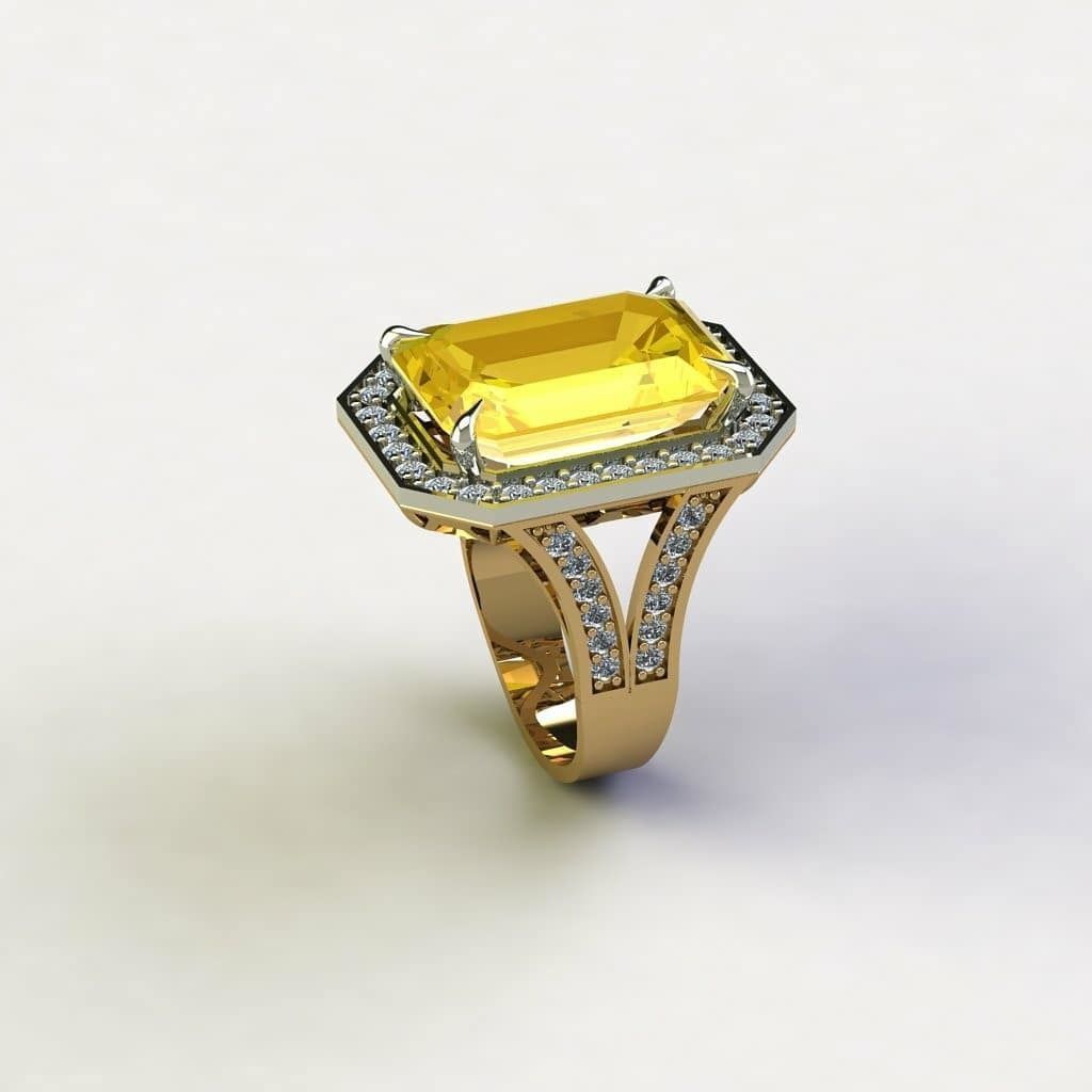 Gold set - ring and earring 3D print model_7