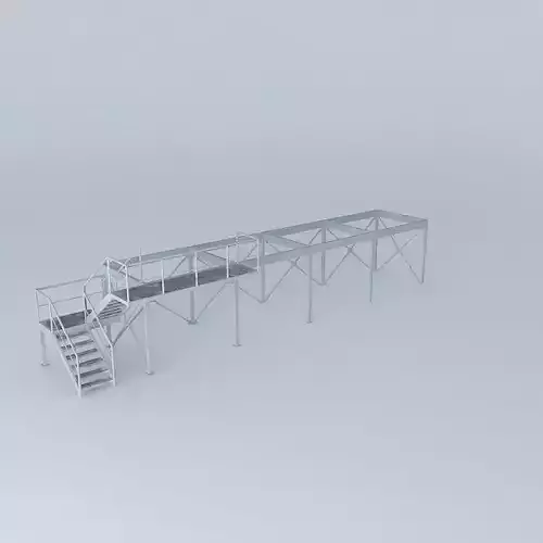 Mezzanine support conteiner 12m Free 3D model