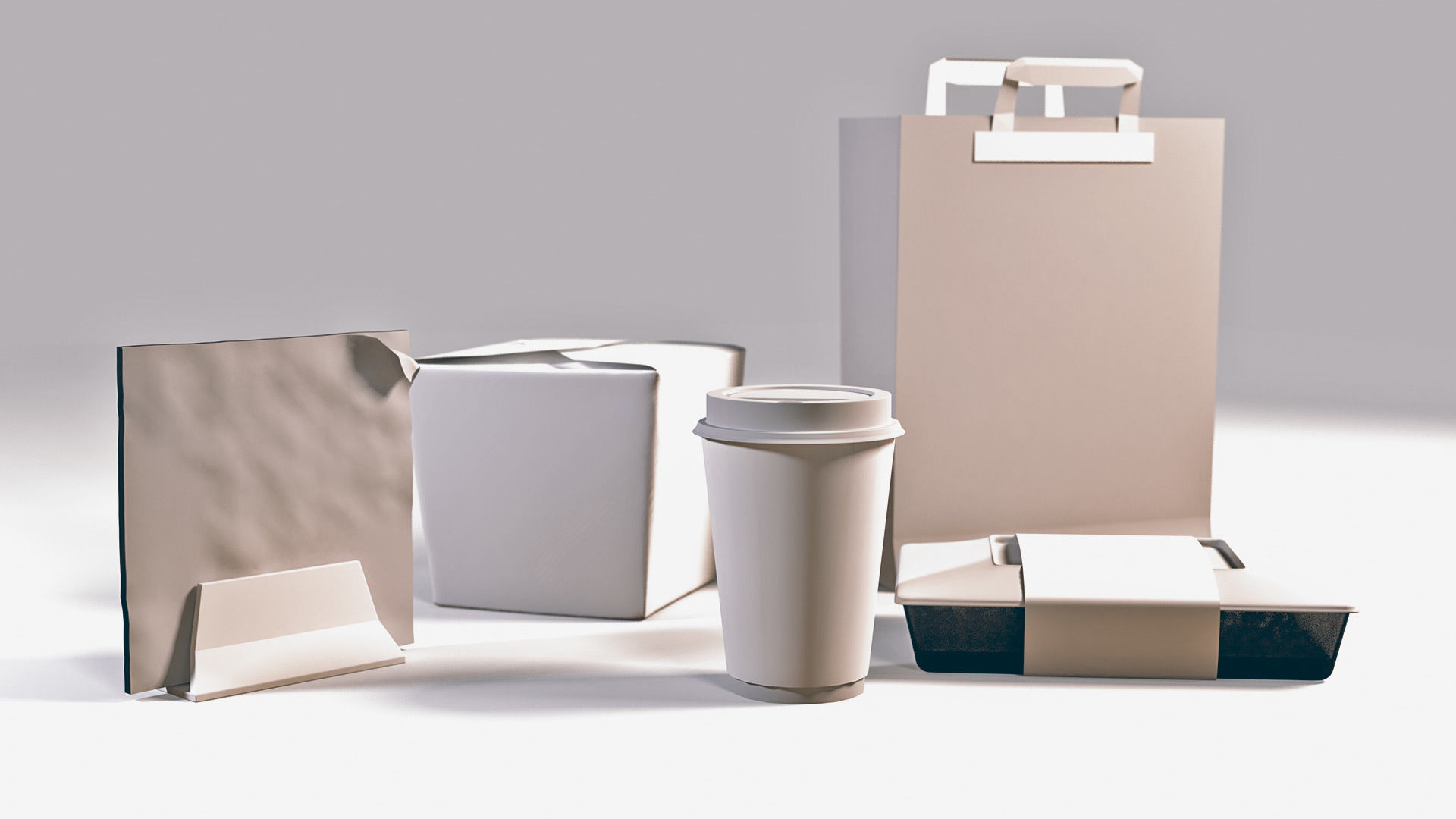 TAKEAWAY PACKAGE BRANDING SET by Mike Kobzar 3D model_3