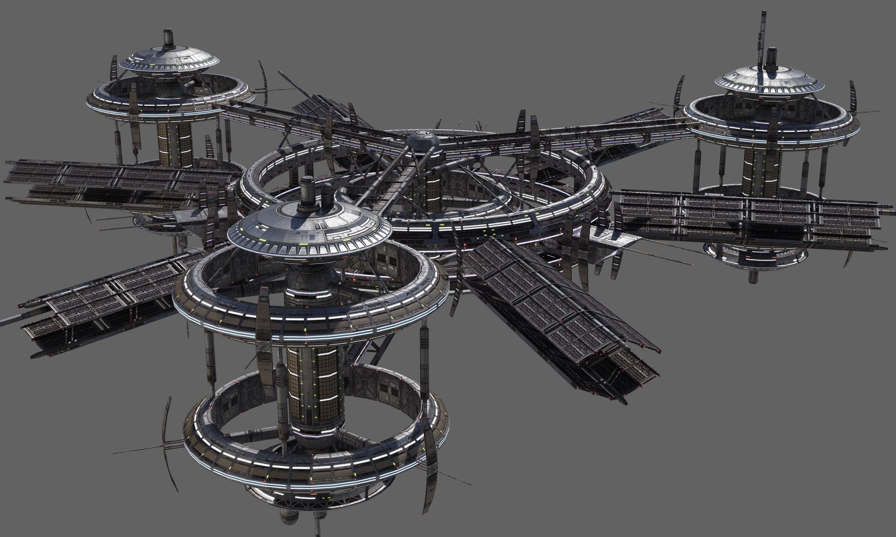 Low Poly Space Station 3 Low-poly 3D model_1