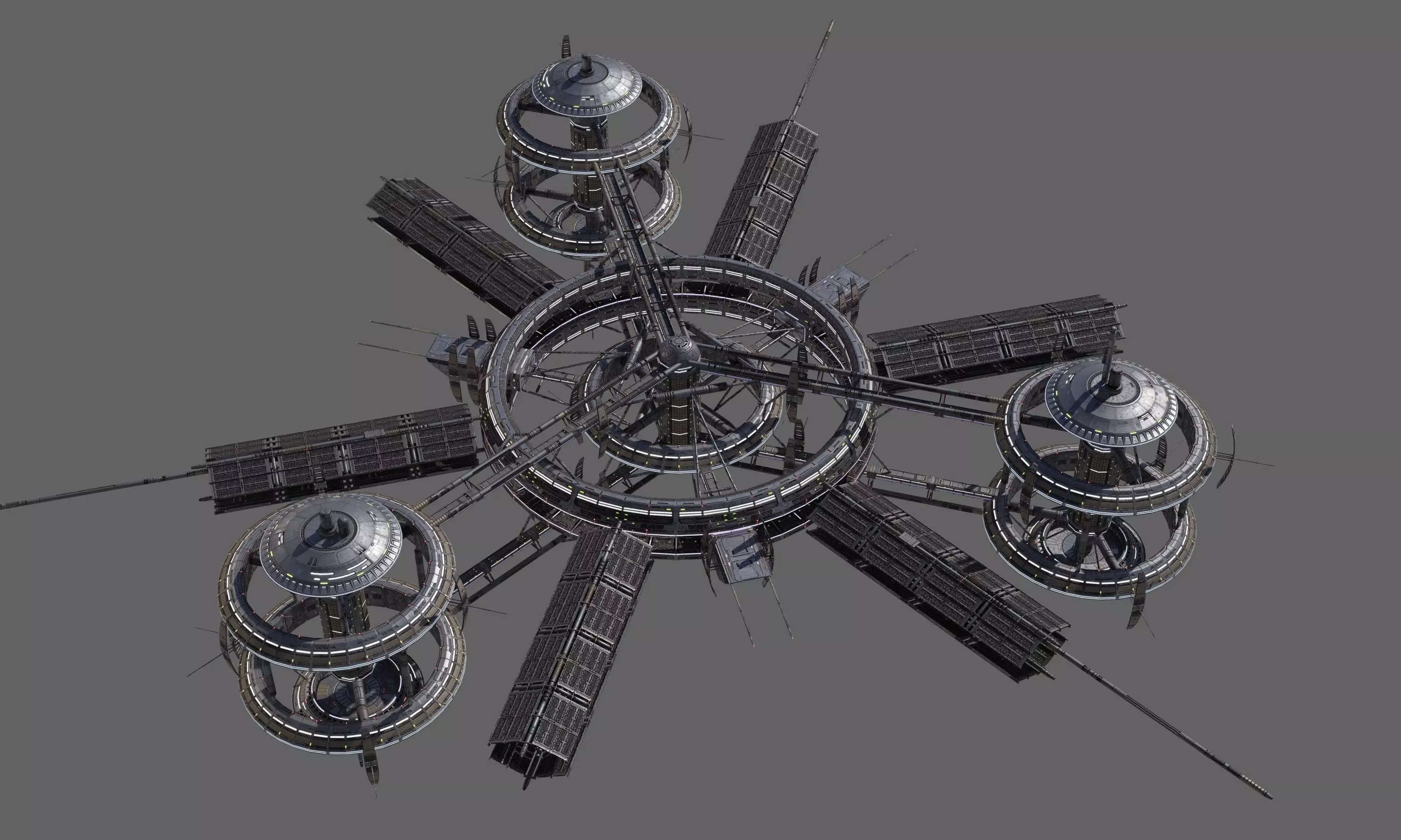 Low Poly Space Station 3 Low-poly 3D model_0