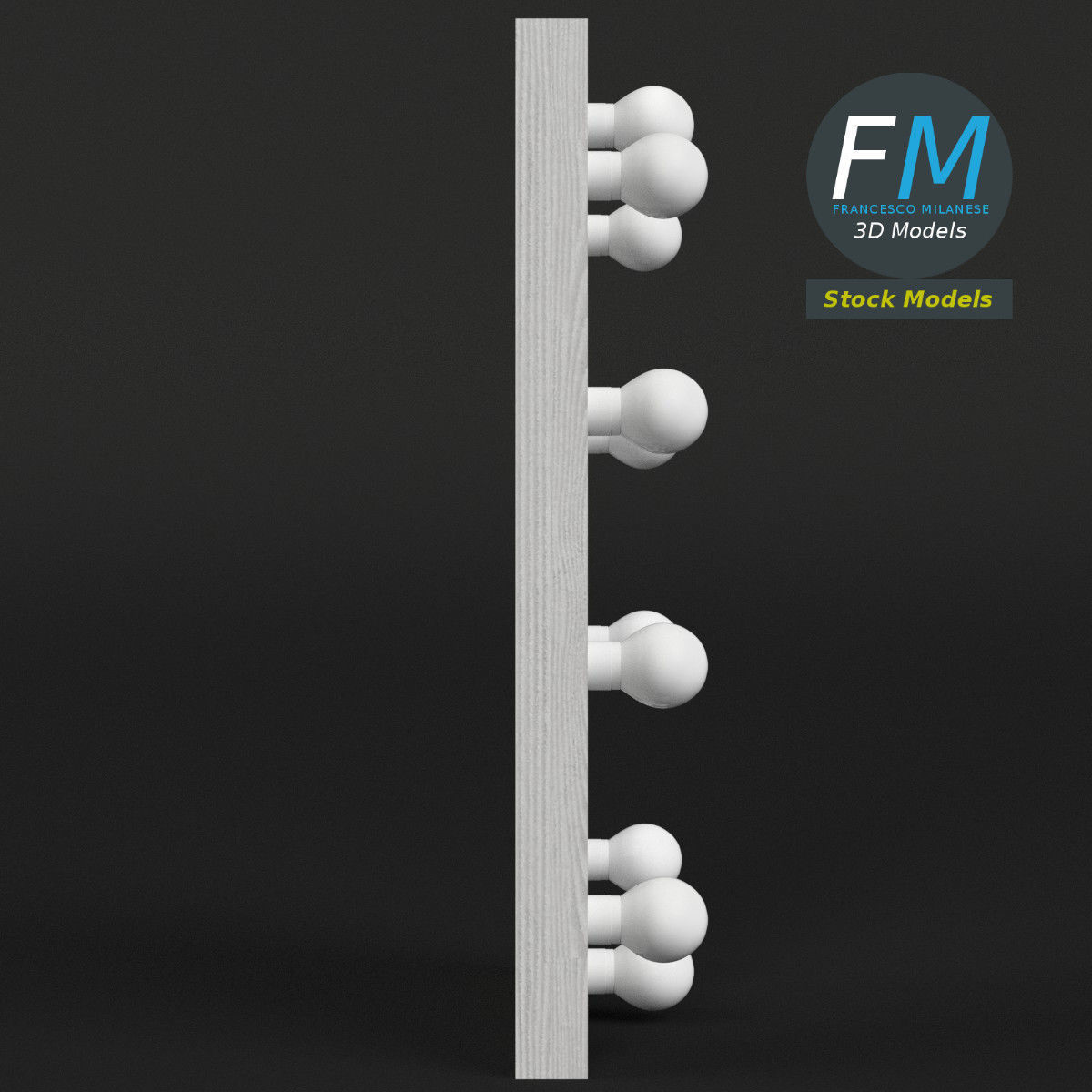 Simple make-up mirror 3D model_4