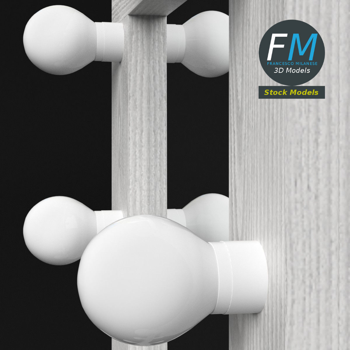 Simple make-up mirror 3D model_5