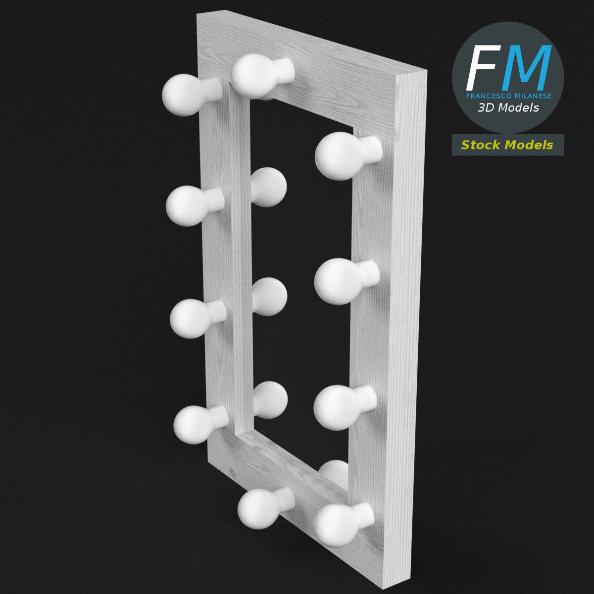 Simple make-up mirror 3D model_2