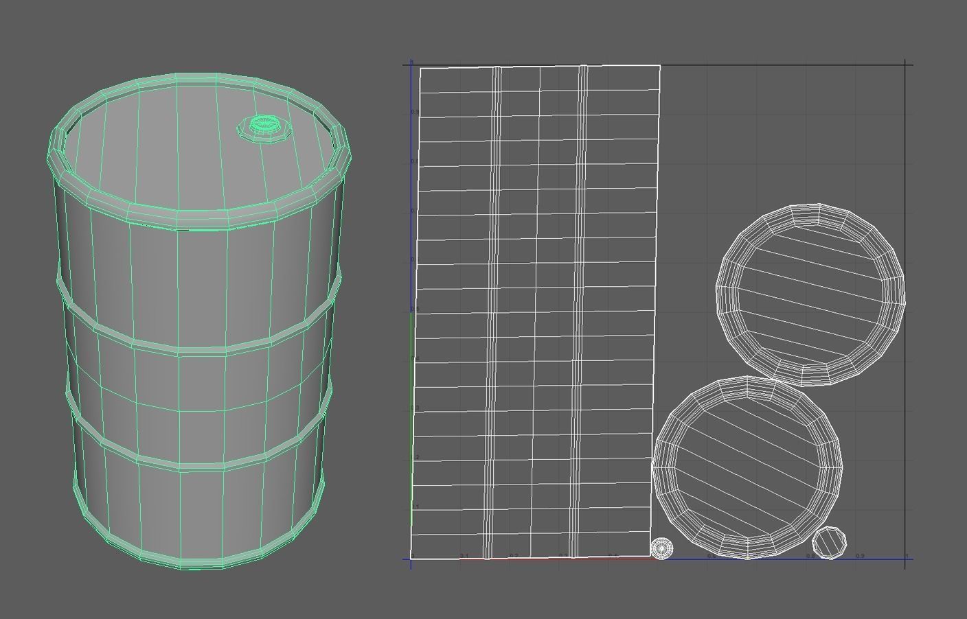 Oil barrel Low-poly 3D model_2