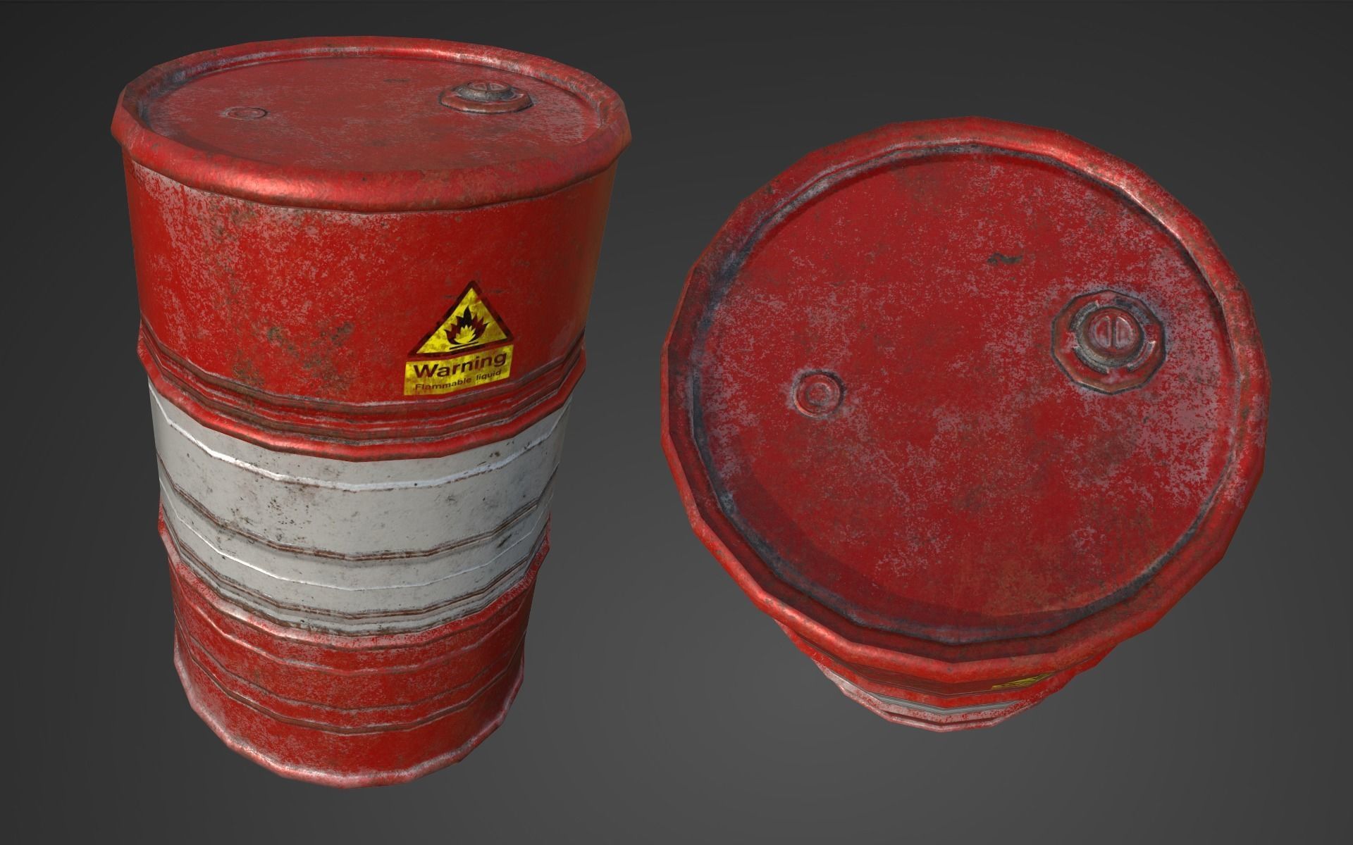 Oil barrel Low-poly 3D model_1