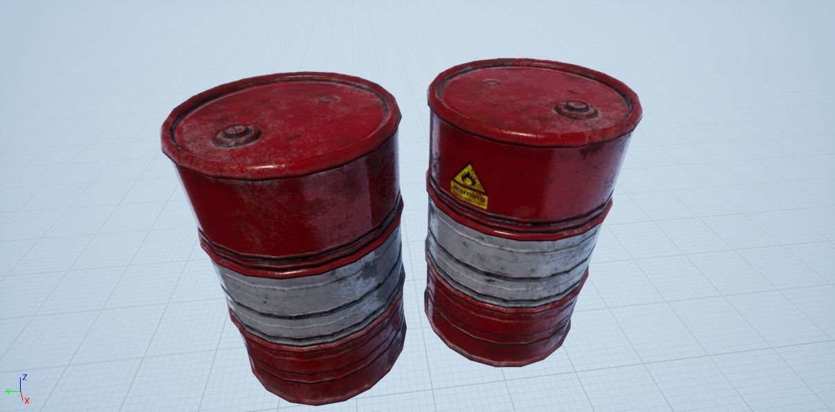 Oil barrel Low-poly 3D model_3