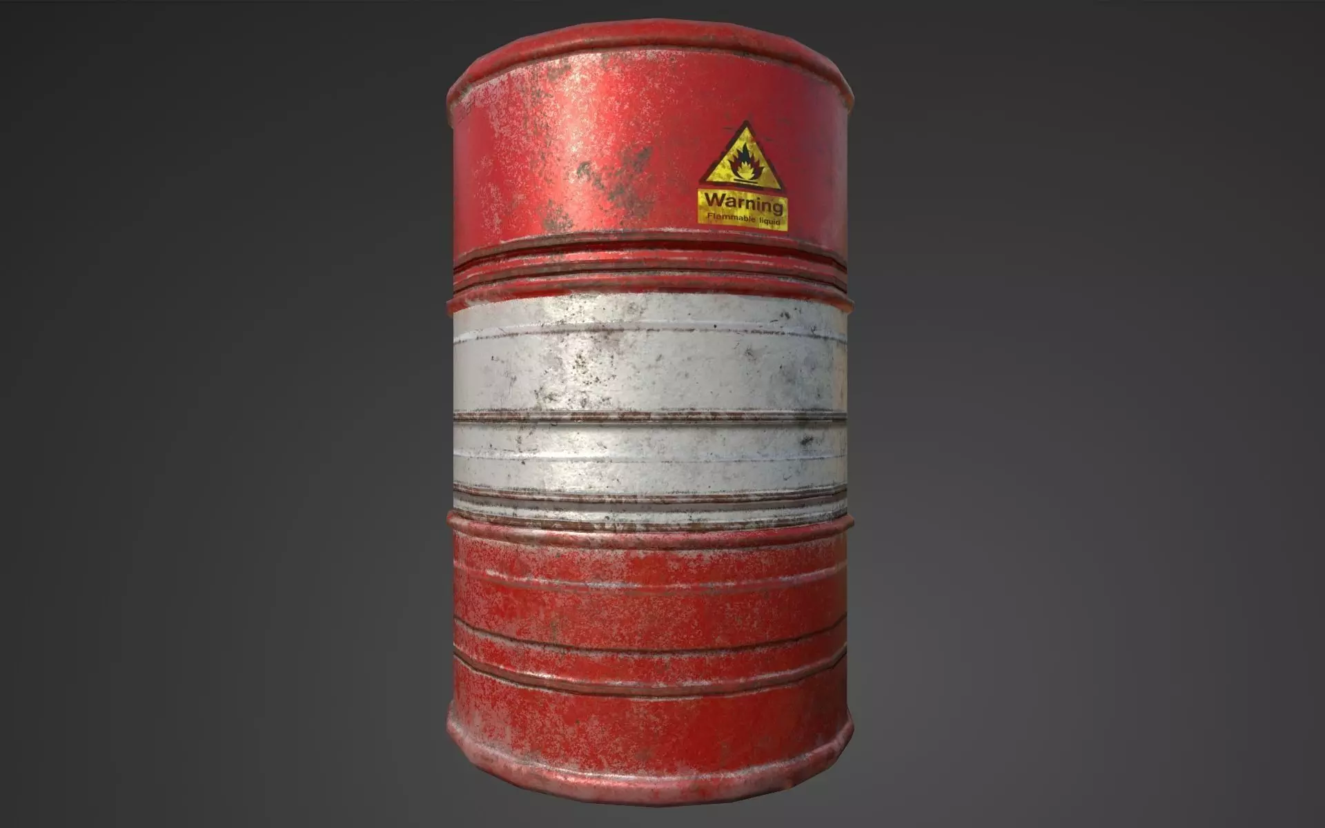 Oil barrel Low-poly 3D model_0