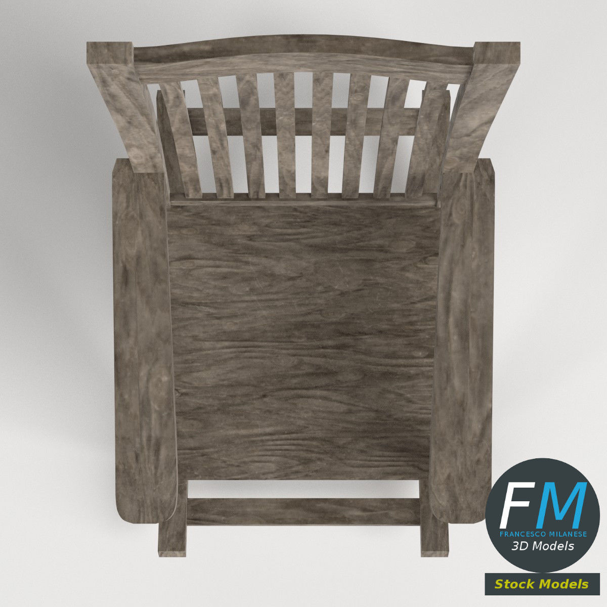 Old rocking chair 3D model_6