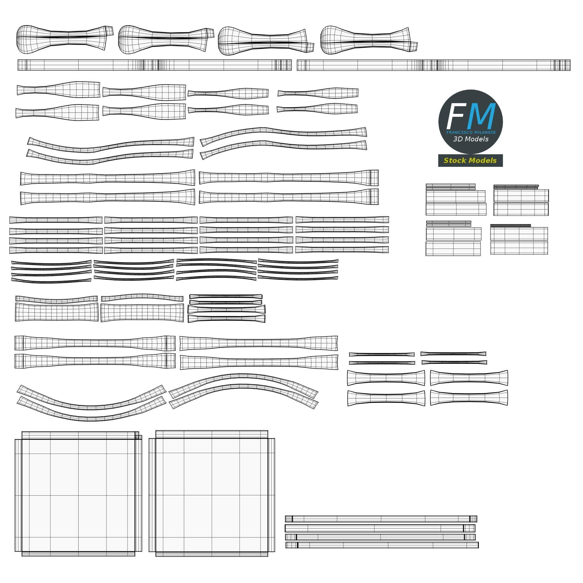 Old rocking chair 3D model_11