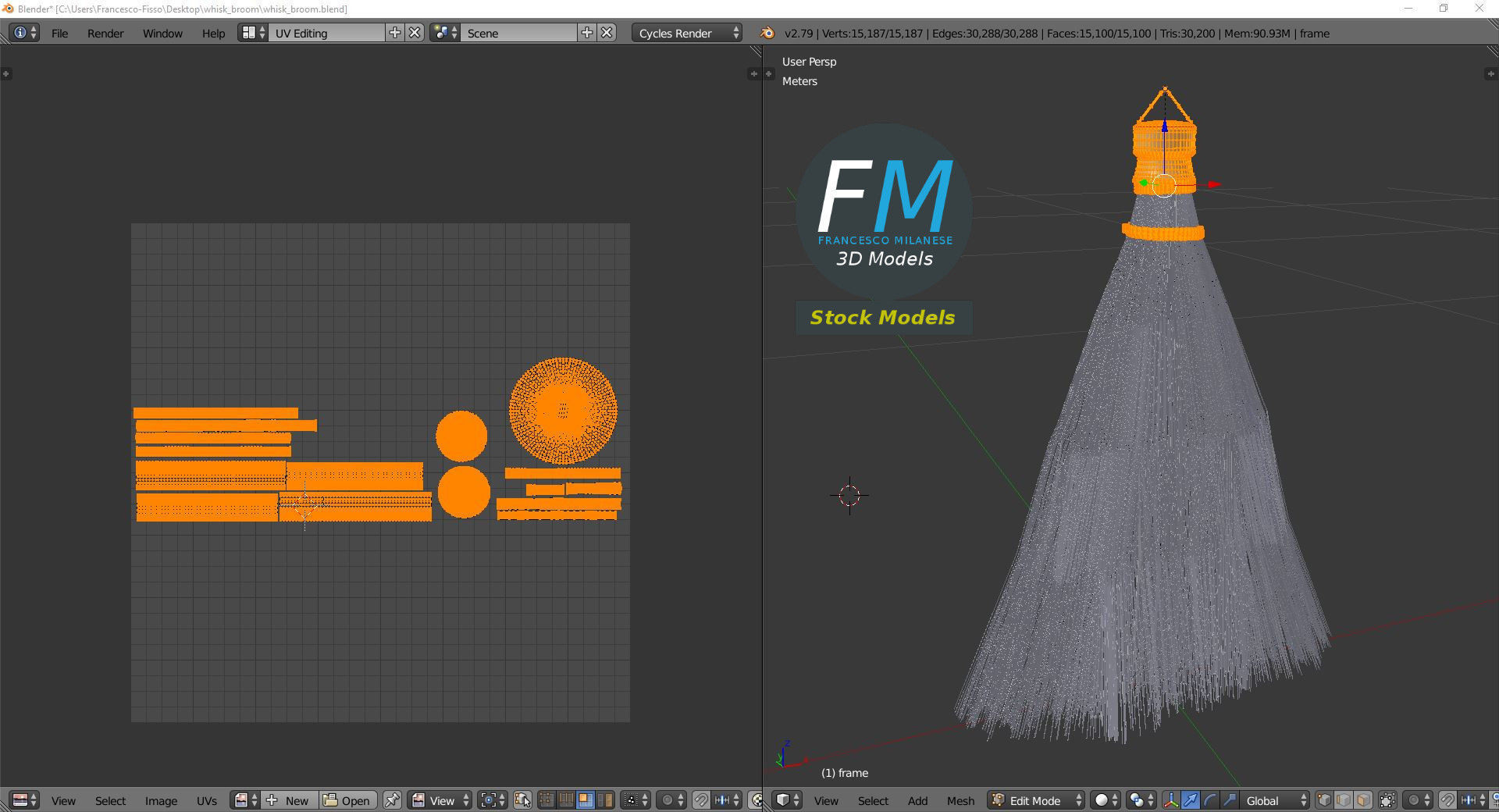 Whisk broom 3D model_10