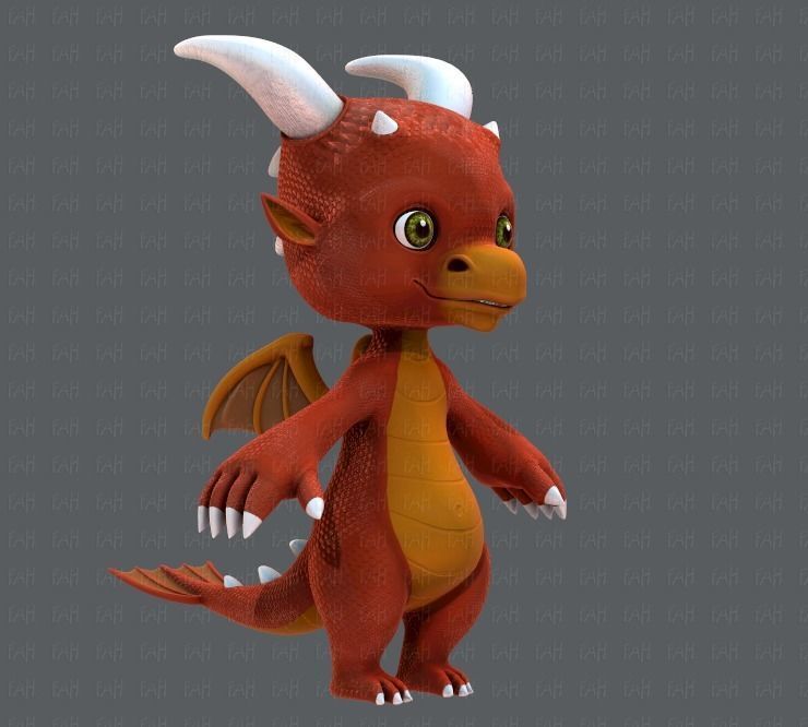 Dragon V01 Low-poly 3D model_2
