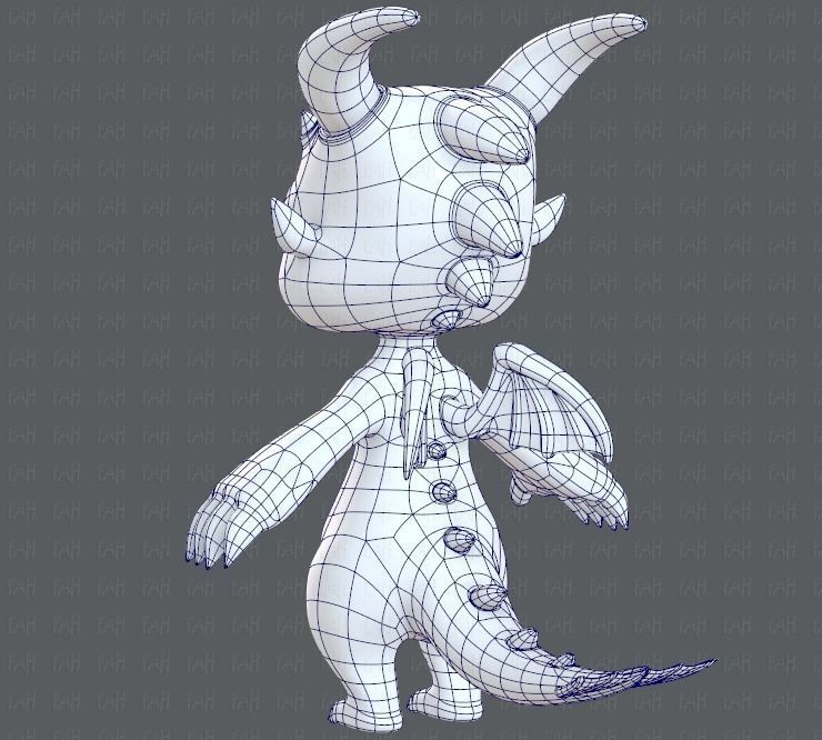 Dragon V01 Low-poly 3D model_36