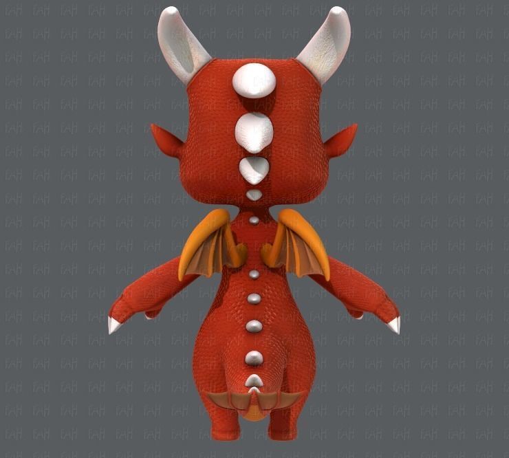 Dragon V01 Low-poly 3D model_5