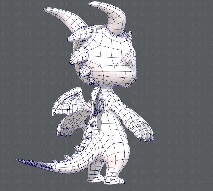 Dragon V01 Low-poly 3D model_12