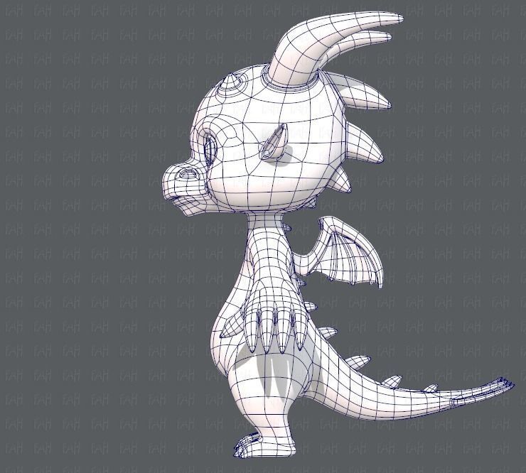 Dragon V01 Low-poly 3D model_15