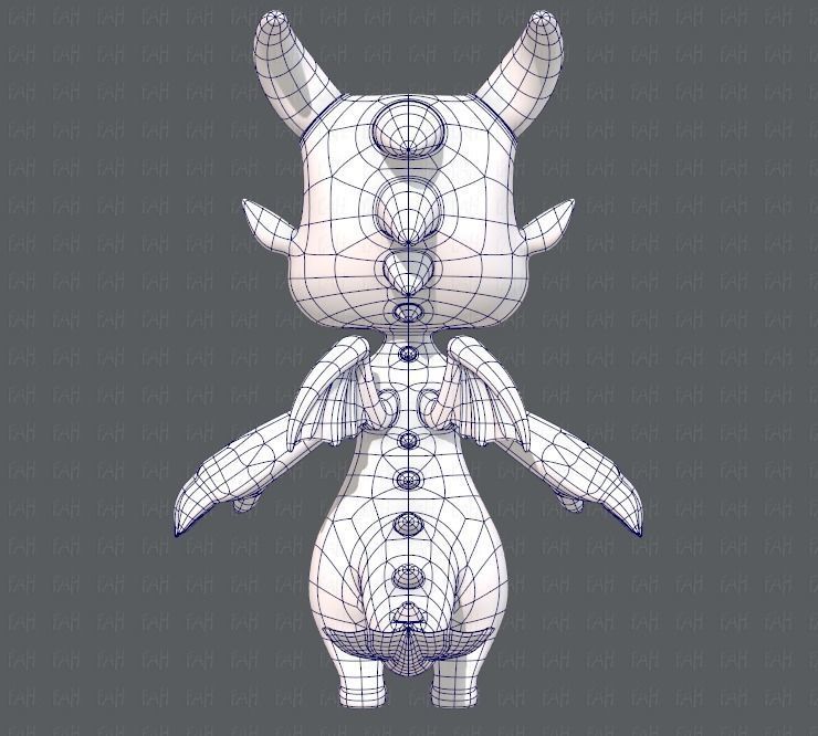 Dragon V01 Low-poly 3D model_13