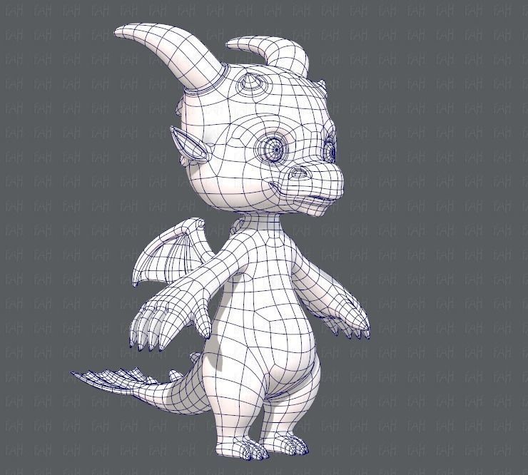 Dragon V01 Low-poly 3D model_10