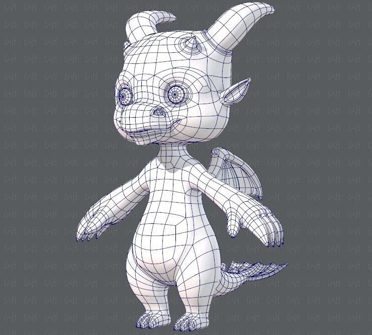 Dragon V01 Low-poly 3D model_34