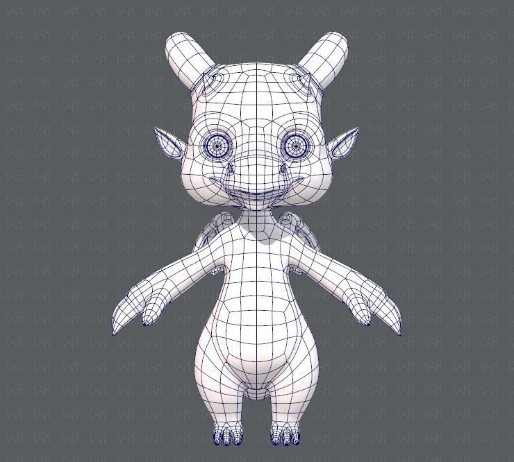 Dragon V01 Low-poly 3D model_9