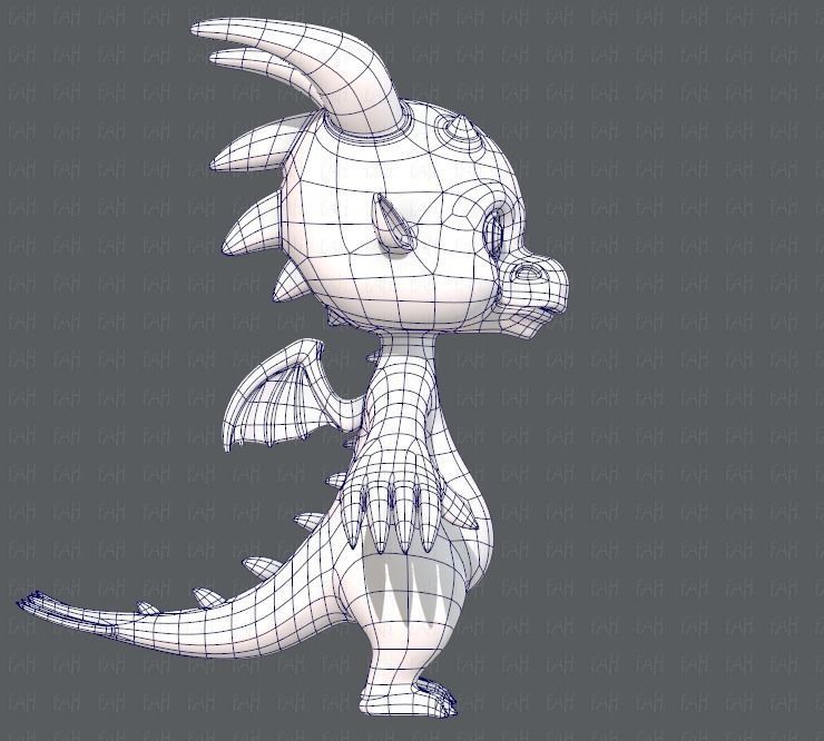 Dragon V01 Low-poly 3D model_11