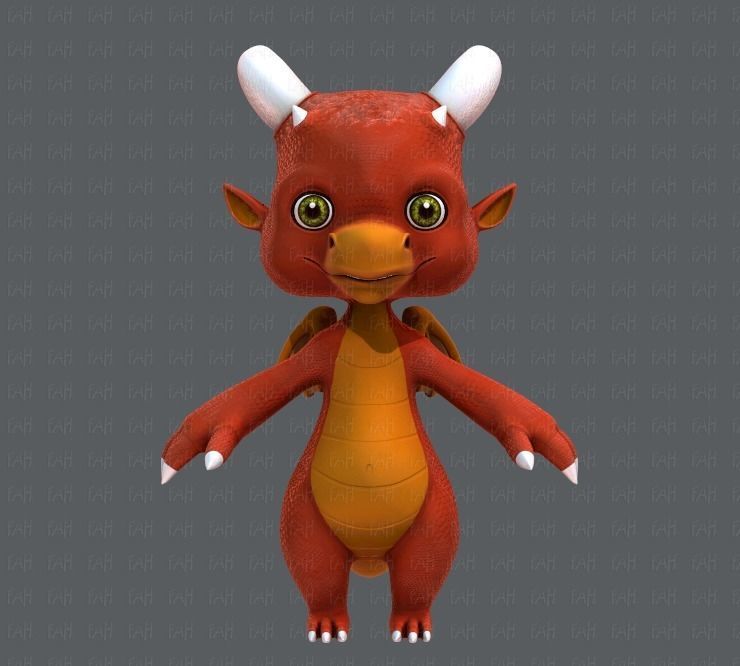 Dragon V01 Low-poly 3D model_1