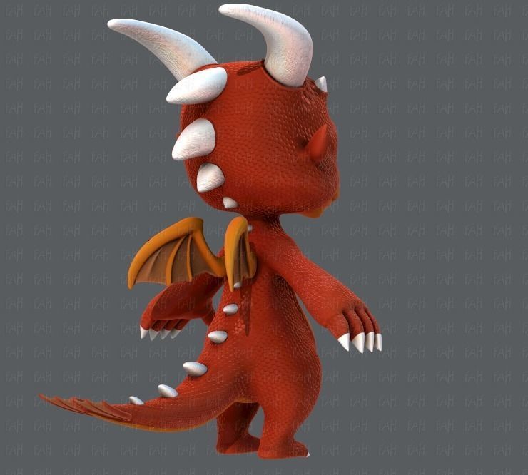 Dragon V01 Low-poly 3D model_4