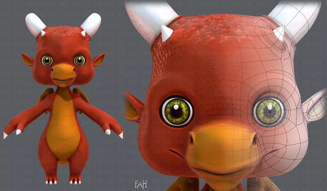 Dragon V01 Low-poly 3D model_0